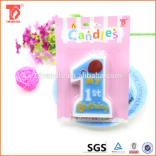 blue 1st anniversary firework birthday candle