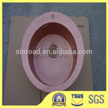 hammered copper vessel sink