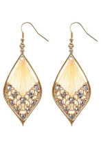 Eye-shaped Drop Earrings with Crystal