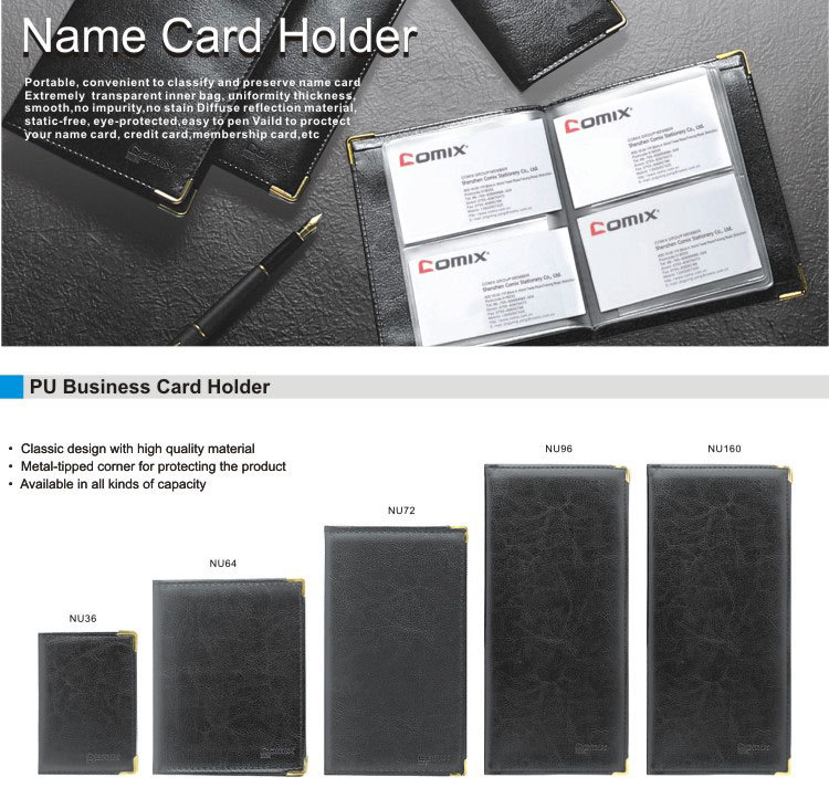 Multiple men's business 72 cards namecard leather holder with notepad