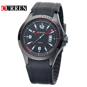 curren silicone belt watch casual business men watch