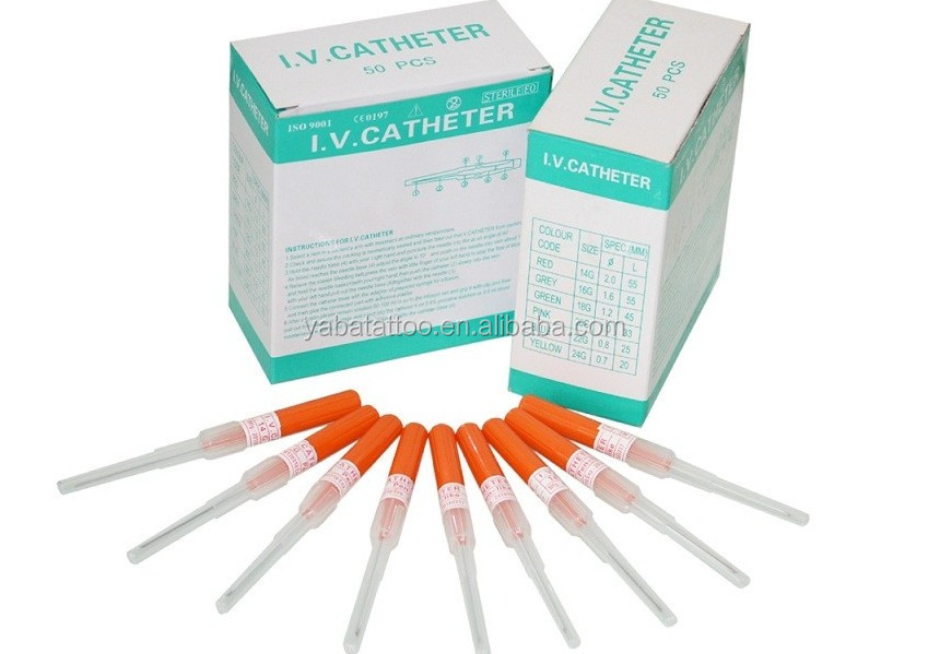 50 Pcs Sterilized Body Piercing Needle I.V. Catheter Cannula Piercing Needles