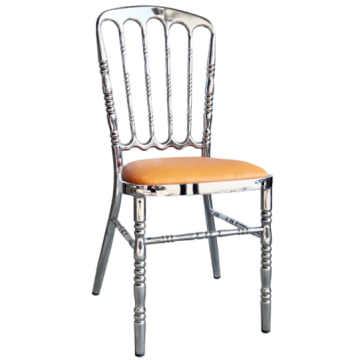 Hot Sale Chrome Metal Frame Upholstered Chivari Wedding Chairs and Stackable Chrome Metal Banquet Chairs