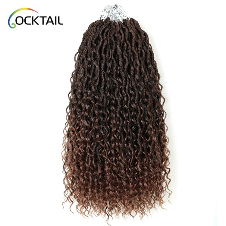 18" Goddess Locs Crochet Hair Extensions Synthetic Twist Braids Hair Locks Crochet braids For Women 24 Strands Golden
