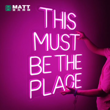 Matt Dropshipping Custom LED Neon Signs - 'This Must Be the Place' for Party & Wedding Decor