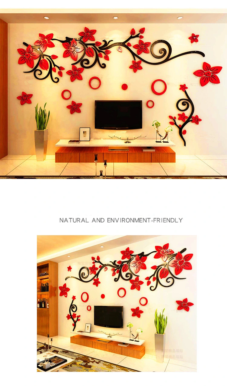 3D Acrylic Wall Stickers for Home Wedding Decoration