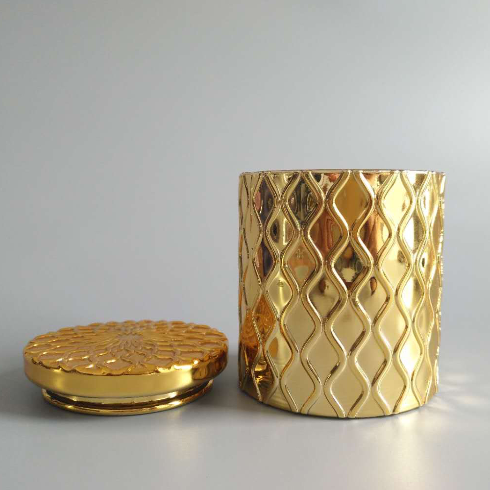 Airtight Gold Glass Candle Jar1