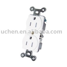 Tamper resistant duplex receptacle /socket