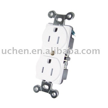 Tamper resistant duplex receptacle /socket