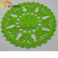 Laser cutting felt placemat with butterflies