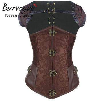 Burvogue steampunk corset underbust waist trainer corsets and bustiers Bolero