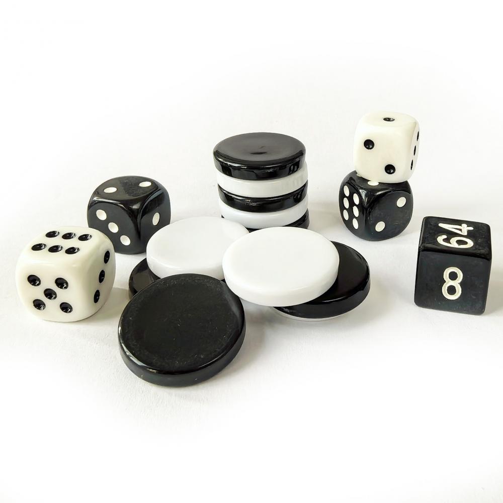 Ensemble de remplacement de pierres et de cubes pour le jeu backgammon