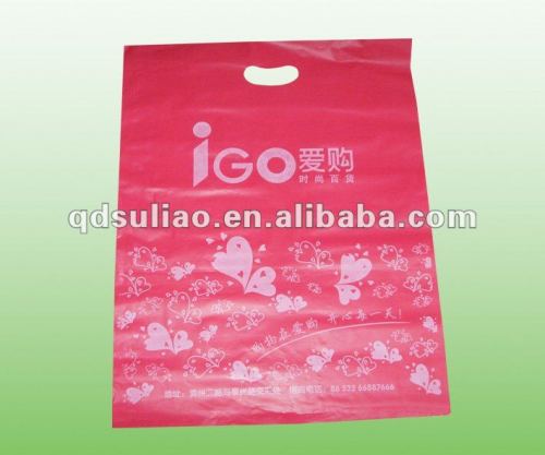 Enviroment friendly LDPE die cut plastic bags with customised printing