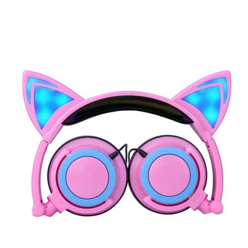 Popular cat ear wired stereo music headphones