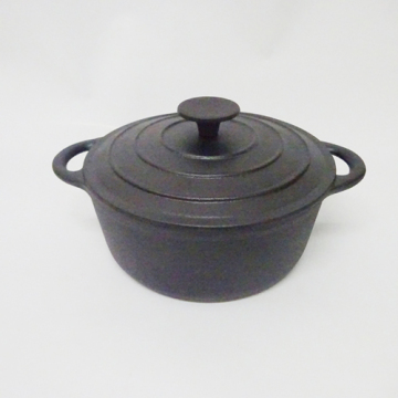 Black Enamel Coating Cast-Iron Cooking Pan