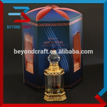 Luxury design high quality crystal attar oil bottle for Dubai souvenir