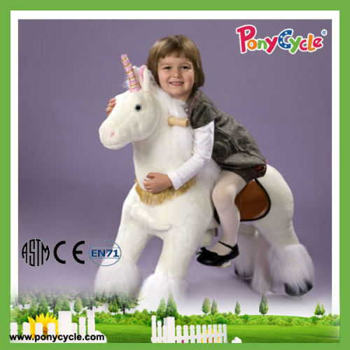 Walking animal plush white pony