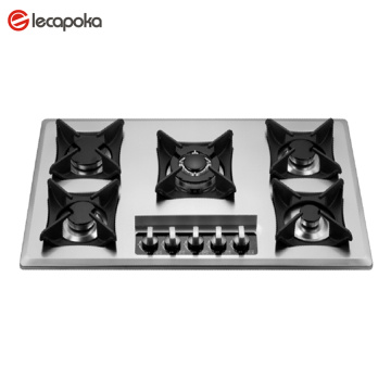 Cooktop per cucina a gas in acciaio inossidabile 5 bruciatore