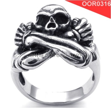 Skull biker ring from stainless steel ring factory