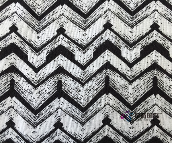 Rayon Printed Fabric Irregular Stripe Pattern