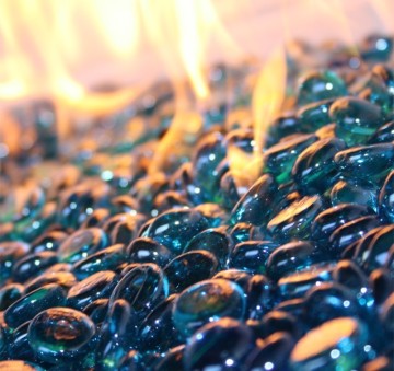 1/2" Aqua Blue Luster Fire Beads