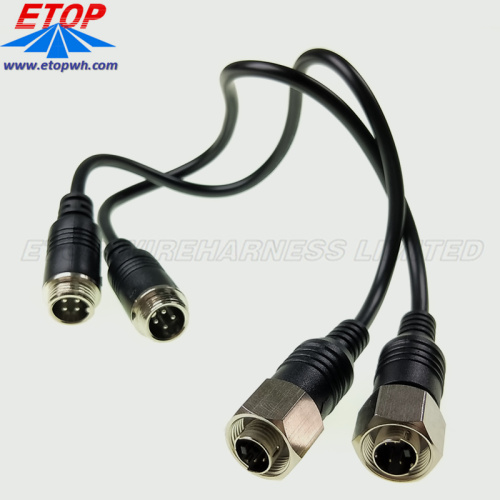 conjunto de cabo de rádio com conector de ficha DIN de 4 pinos moldado