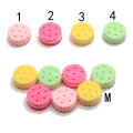 10mm Ronde Biscuit Cookie Kleurrijke Miniatuur Kawaii Cabochons Leuke Resin Charms Goedkoopste Resin Kralen Voor Decoratie