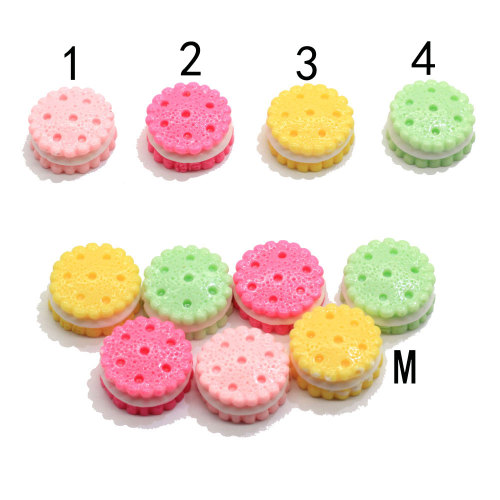 Biscotto rotondo da 10 mm Biscotto colorato in miniatura Kawaii Cabochons Simpatici ciondoli in resina Perline in resina più economiche per la decorazione