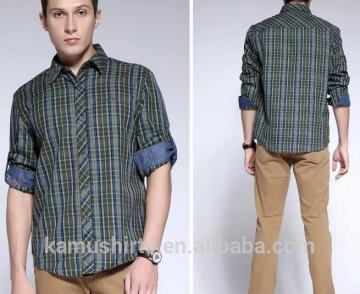 Man cotton checks plaids shirts long sleeve cheks shirts for man