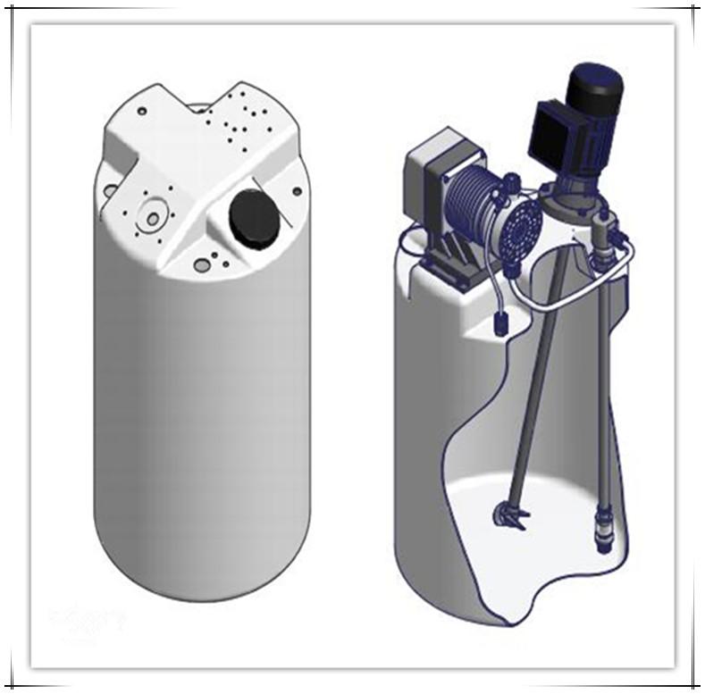 Plastic Square Chemical Dosing Tank With Agitator