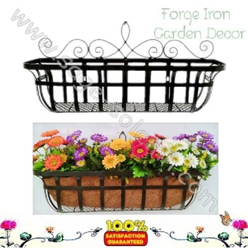 Metal Window Box Planters with Coco Liners