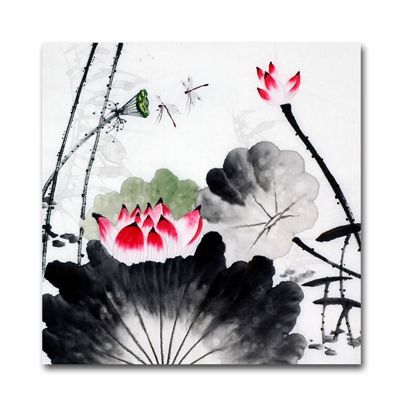 Wholesale Home Decoration Wall Art Lotus Pond Chinese Ink Painting