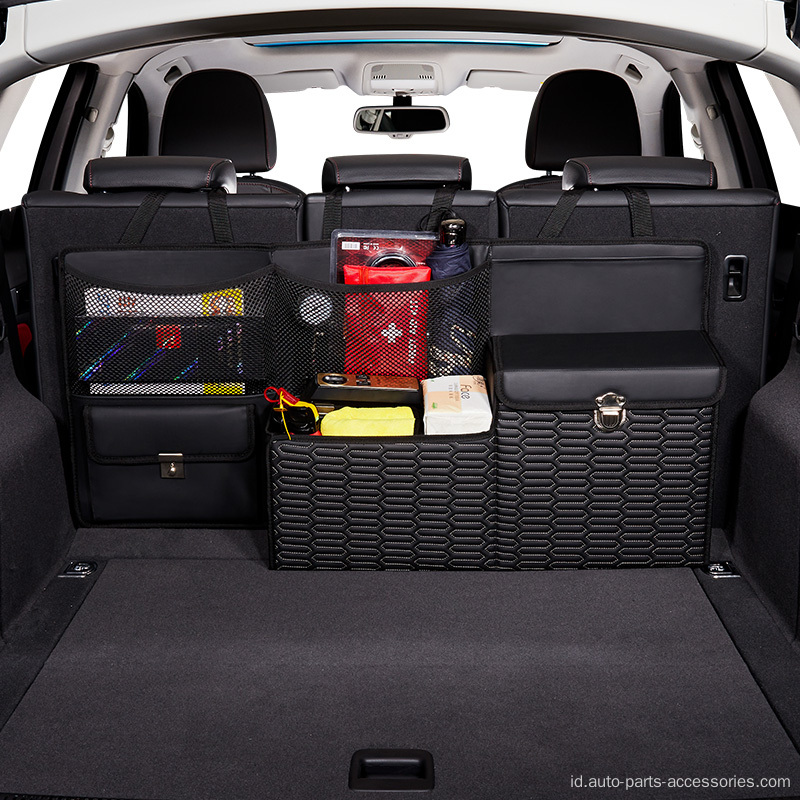 Kotak penyimpanan mobil SUV gantung organizer trunk yang dapat dilipat
