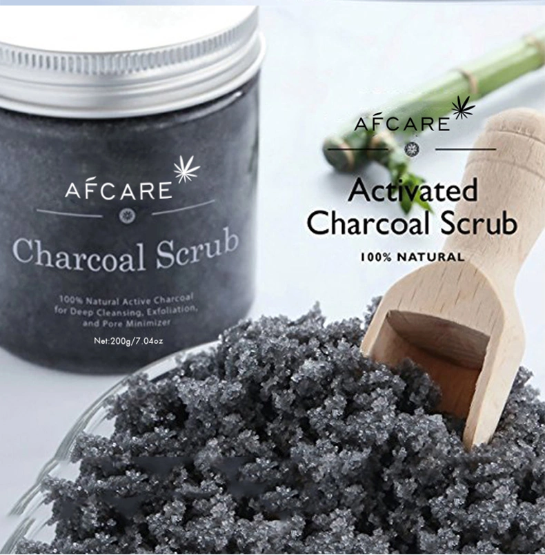 Rivate Label Exfoliating Soften Skin Bamboo Charcoal Scrub OEM Relax Feature Origin Type Lotion Care