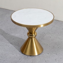 Distributor Hot Pick: Golden Stainless Steel Chrome White Marble End Side Table