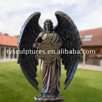 Big discount modern antique metal craft bronze life size guardian angel statue