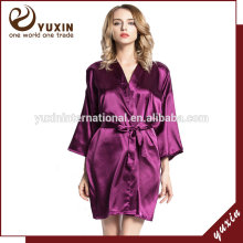 womens robe robe Solid robe women's sleepwear silk robe nightgown/Bathrobe SR0024