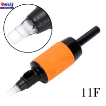 Solong Tattoo Disposable Hot selling Plastic Handle Grip Yellow Rubber Adjustable Tattoo Grip