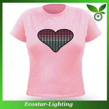 Music Activated Ladies EL t shirt for Christmas Decoration