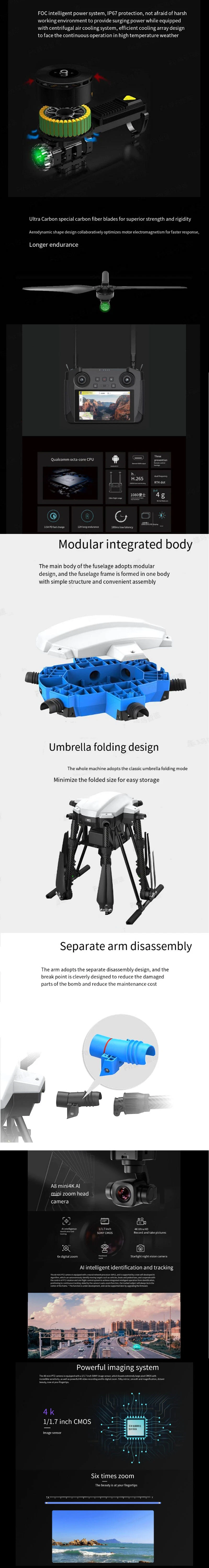 Electric Power Inspection Forest Inspection Equipment Inspection Environmental Monitoring Inspection and Monitoring 4K Uav