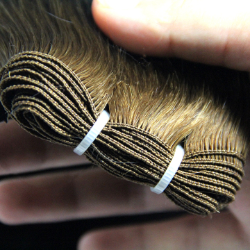 Top Quality hair extension hand tied hand tied indian hair bundles, remy human hand tied weft hair extension