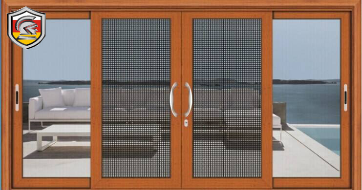 European residential high quality 3 tracks double glazing aluminium sliding door banquet hall door