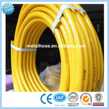 Yellow Gas fittings PVC/PE coated metal corrugated pipe/flexible natural gas pipe