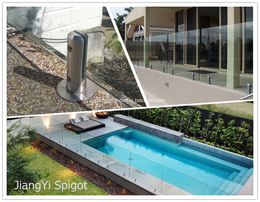 Swimming Pool Toughened Spigot Fitting Glass Fence