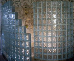 80MM CLEAR AND COLOR GLASS BLOCK WITH HOLE