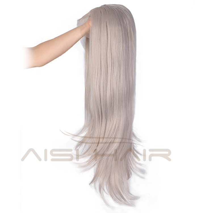 Aisi Hair Long Silky Straight Lace Front Wig Middle Part Swiss Lace Wigs Hign Quality Synthetic Hair Lace Front Wigs For Women