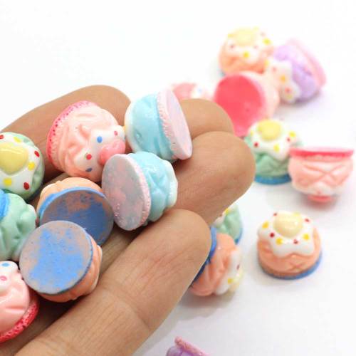 Zoete Simulatie Macaron Taart Hars Cabochon Voor Telefoon Deco Scrapbooking DIY Decoratieve Craft Mini Spelen Voedsel