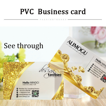 Luxury PVC transparent business name card printing