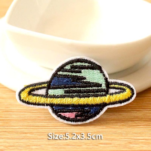 Étiquette tissée broderie vêtements espace patch badges rayures