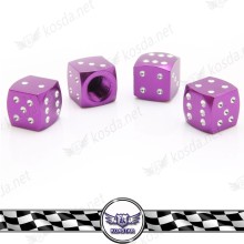 JDM novelty car accessories truck tire valve stem caps, purple dice valve stem cover